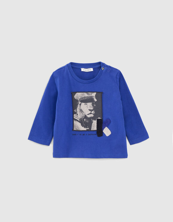 IKKS-T_SHIRT_BLEU_ELECTRIQUE_VISUEL_LION_BEBE_GARCON_-XV10011-45_1